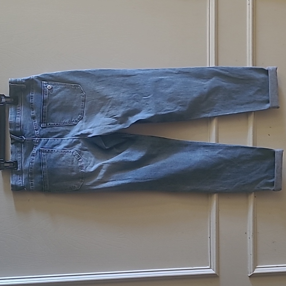 NEW Democracy "Ab"solution Indigo Distressed Patch Jeans Sz 6 - Picture 2 of 6